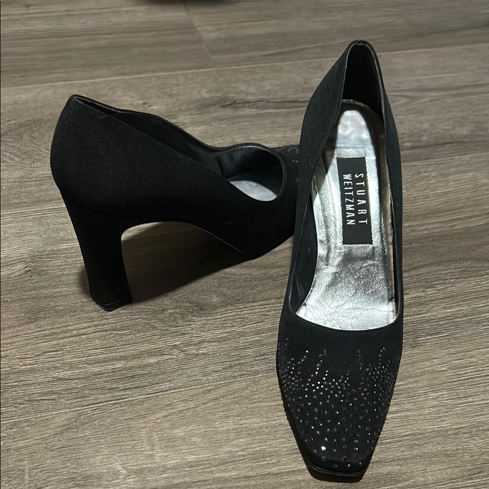 Stuart Weitzman Black Shimmery Heels